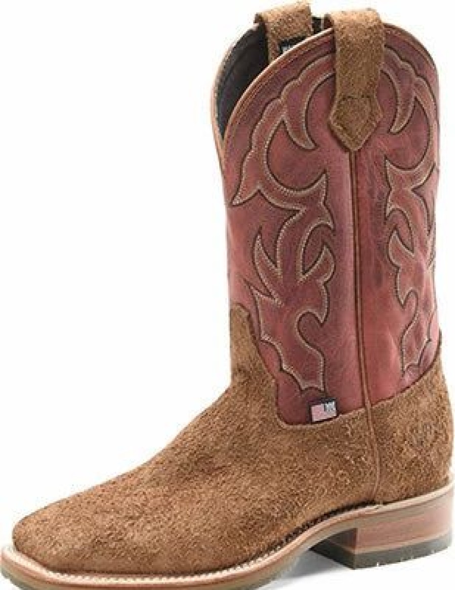 Boots & Shoes * | Double-H Boots Double H Men'S Roughout Red Top Square Toe Boots