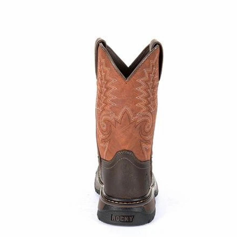 Boots & Shoes * | Rocky Boots Rocky Big Kid'S Orange And Chocolate Square Toe Boot