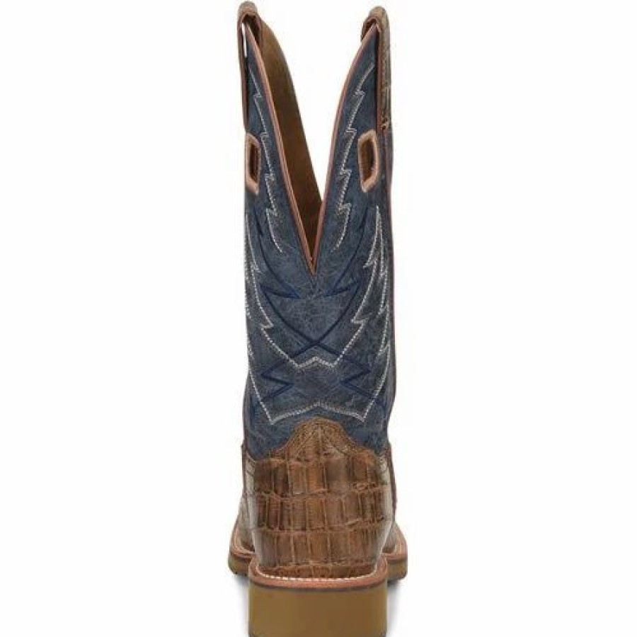 Boots & Shoes * | Double-H Boots Double H Men'S Navy Belly Print Steel Square Toe Boot