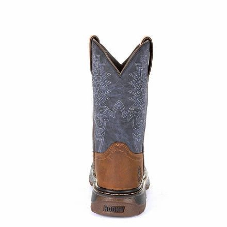 Boots & Shoes * | Rocky Boots Rocky Big Kid'S Brown And Blue Square Toe Boot