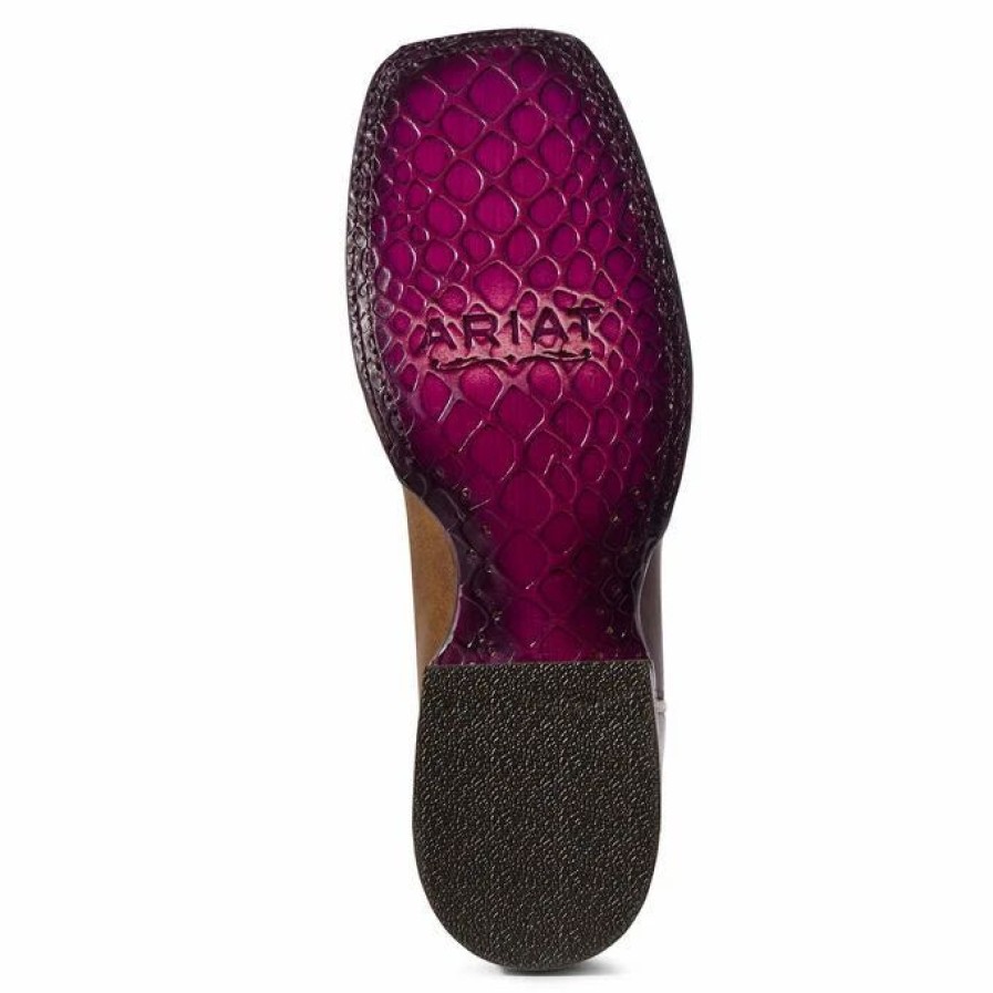 Boots & Shoes * | Ariat Women'S Pink Circuit Champion Square Toe Boot