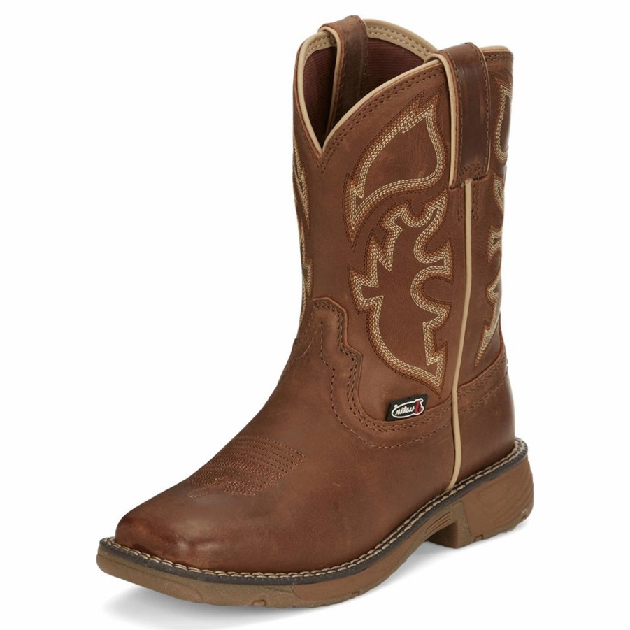 Boots & Shoes * | Justin Boot Co. Justin Kids Rush Junior Brown Western Boot