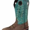 Boots & Shoes * | Smoky Mountain Boots Kid'S Brown And Green Jesse Square Toe Boots