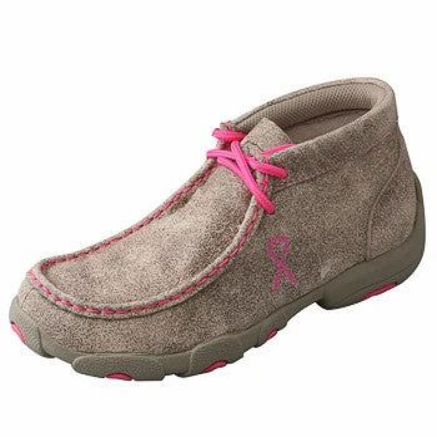 Boots & Shoes * | Twisted X Youth Pink Ribbon Driving Moc