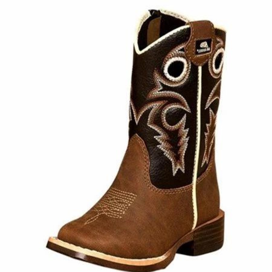 Boots & Shoes * | M&F Western Products, Inc Toddler'S Brown Trace Square Toe Boots Toddler