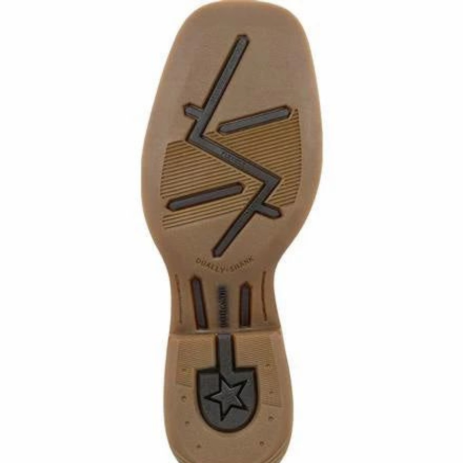 Boots & Shoes * | Durango Youth Brown And Orange Chevron Square Toe Boot