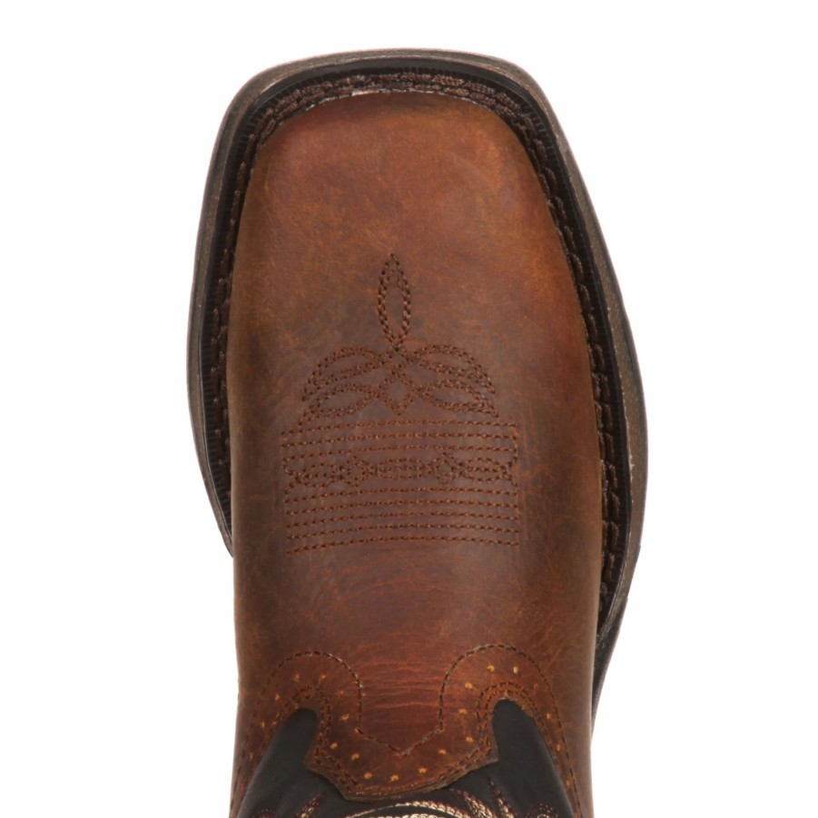 Boots & Shoes * | Durango Kids Tan & Black Square Toe Boot