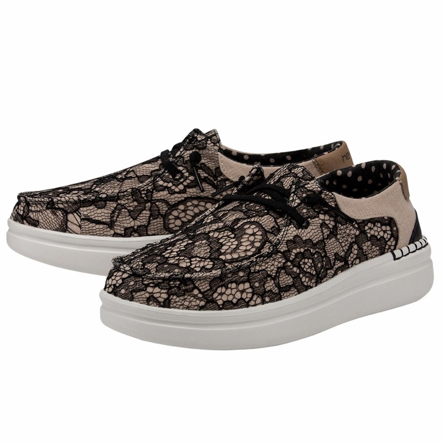 Boots & Shoes * | Heydude Hey Dude Wendy Rise Lace Black