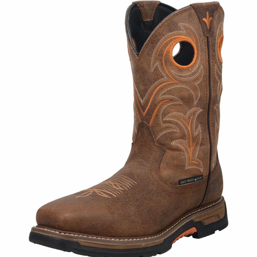 Boots & Shoes * | Dan Post Boot Company Men'S Brown And Orange Waterproof Square Toe Boot