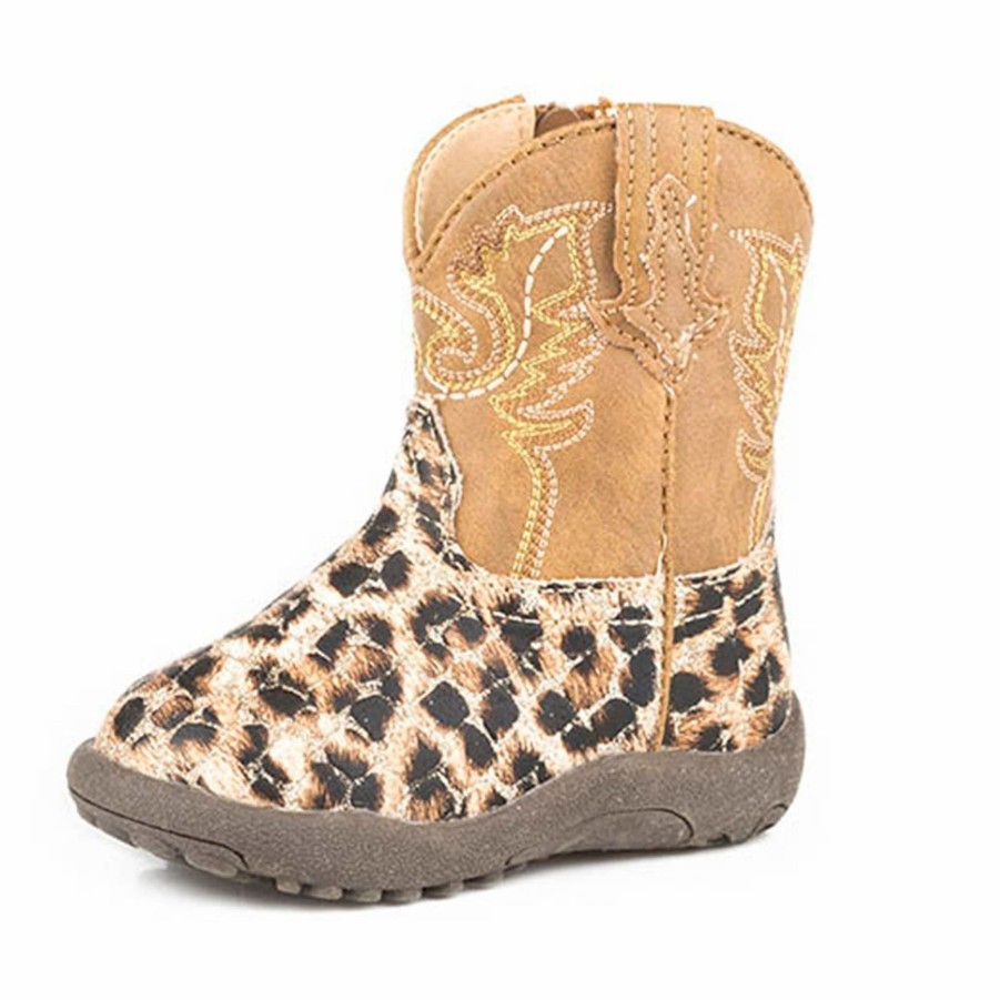 Boots & Shoes * | Infant Roper Leopard Square Toe Cowboy Boots