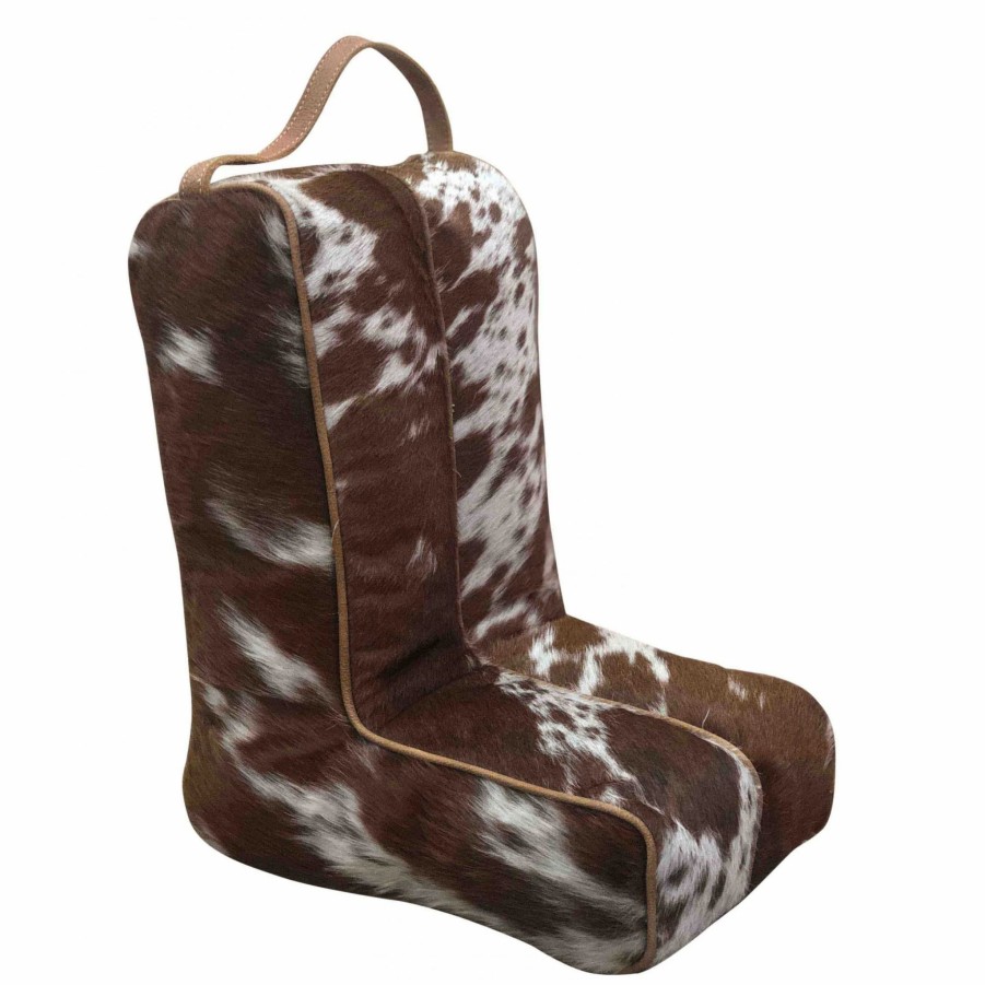 Boots & Shoes * | Myra Brown And White Hide Boot Bag