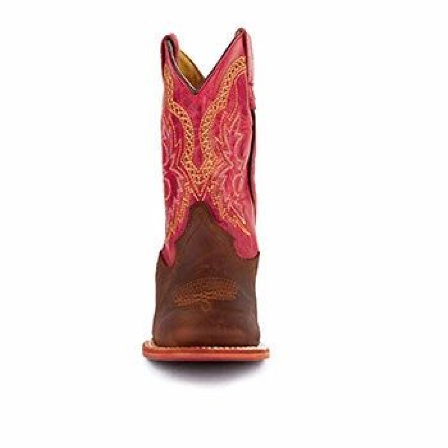 Boots & Shoes * | Ferrini Kid'S Chocolate And Red Dallas Boots