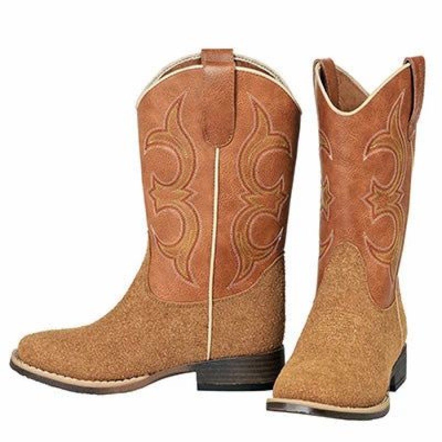 Boots & Shoes * | M&F Western Products, Inc Kid'S Tan Roughout Rhett Square Toe Boots