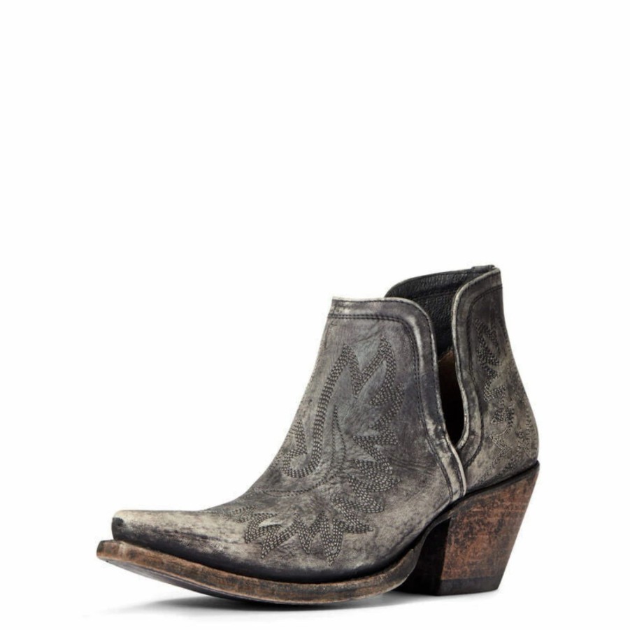 Boots & Shoes * | Ariat Women'S Distressed Black Dixon