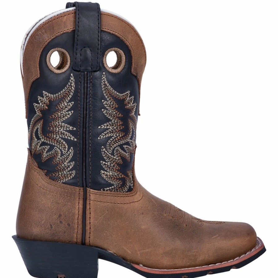 Boots & Shoes * | Dan Post Boot Company Dan Post Kid'S Brown And Black Rascal Square Toe Boot